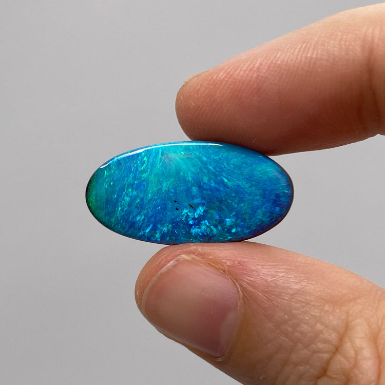 10.08 Ct green-blue oval boulder opal