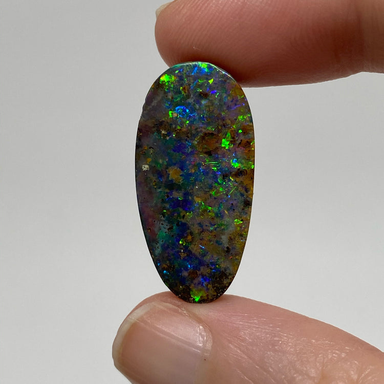 18.14 Ct green-blue and red boulder opal