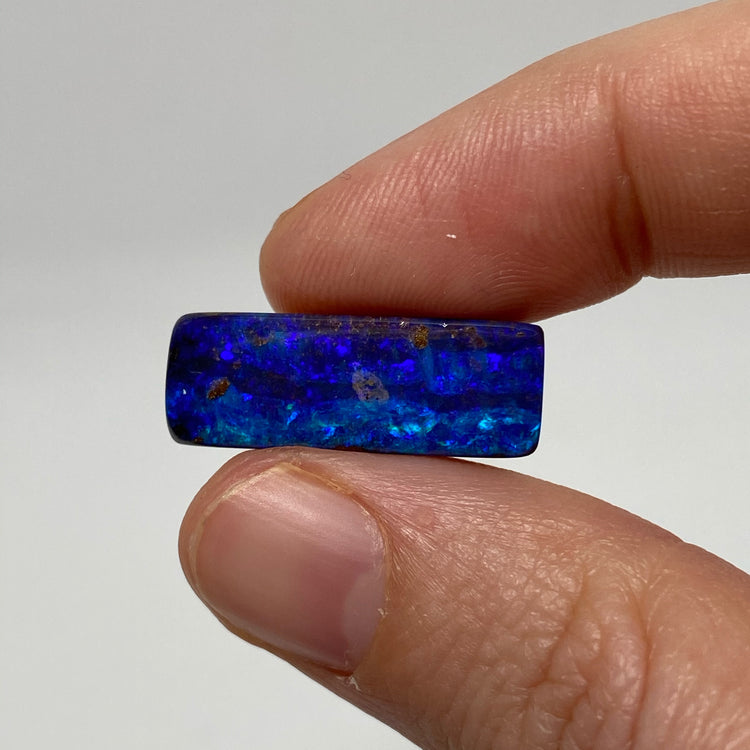 9.17 Ct blue rectangle boulder opal